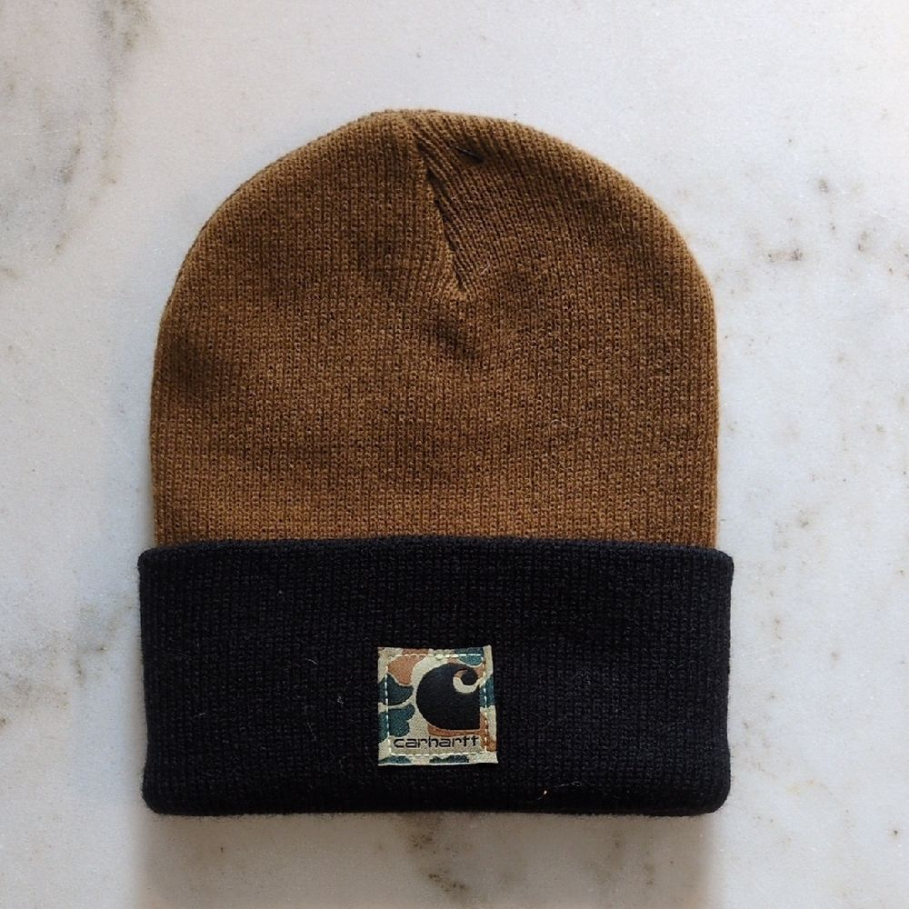 Carhartt Kids Brown & Black Knit Beanie Hat NWT